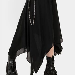 Chain Detail Midi Skirt